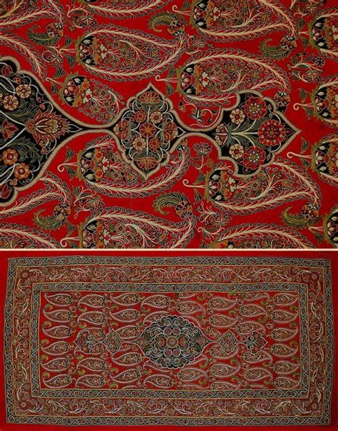 Green printed persian overdyed vintage area rug. Antique Persian Textile. Rashti-Duzi Silk Embroidery on ...