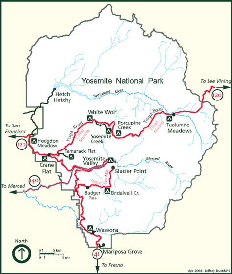 Americas National Parks 美国国家公园 Yosemite National Park Maps