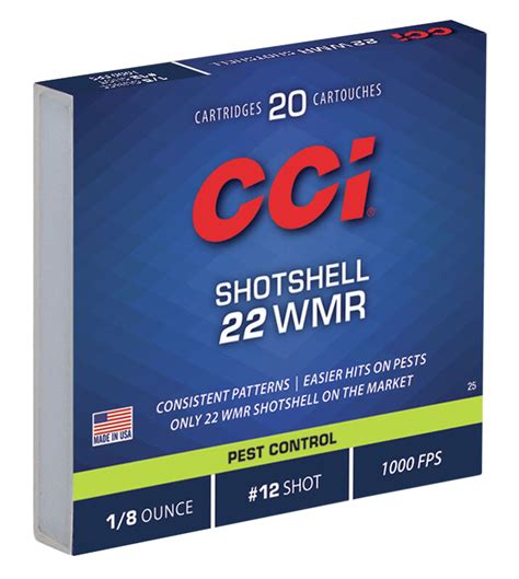 Cci 0025 Pest Control Shotshell 22 Wmr 52 Gr 1000 Fps 12 Shot 20