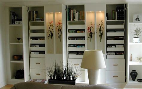 Floor standing storage cabinet with 2 shelves 2 fabric drawers and 2 doors for home office large storage capacity feature a concealed storage area and open shelves, this cabinet helps to organize and display daily necessaries. White Storage Units Selection | Bourne's Fine Furniture