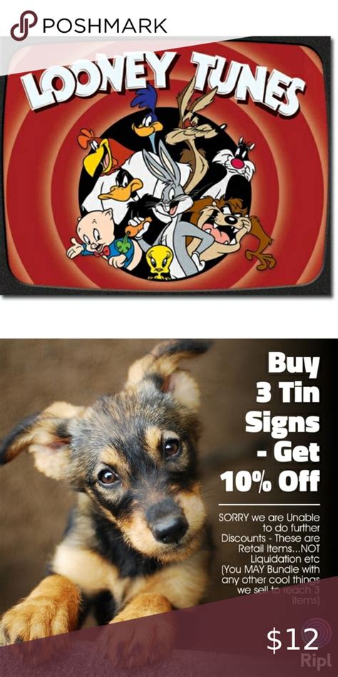 Looney Tunes Gang Tin Sign Made In The U