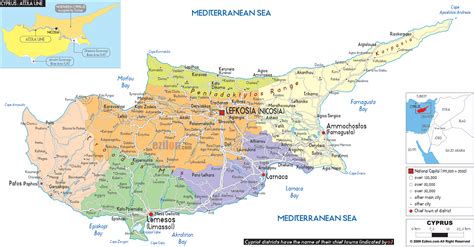 Detailed Political Map Of Cyprus Ezilon Maps