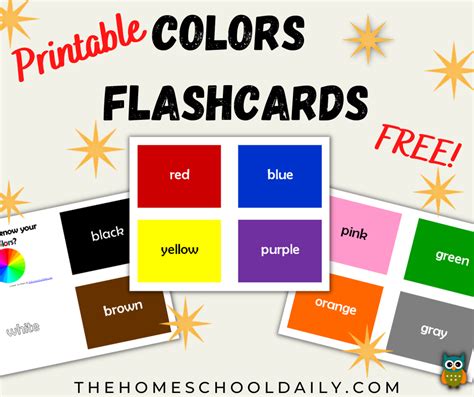 Printable Colors Flashcards The Homeschool Daily