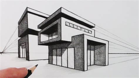How To Draw A House In Two Point Perspective Modern House Yo