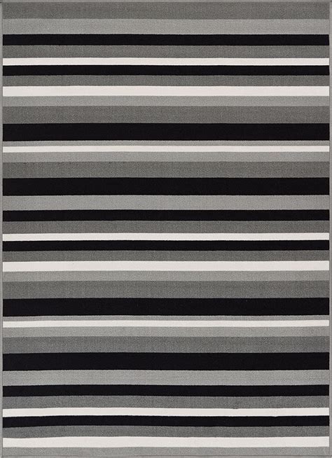 Well Woven Kings Court Uni Stripes Modern Grey 7 Gemoetric Lines 5