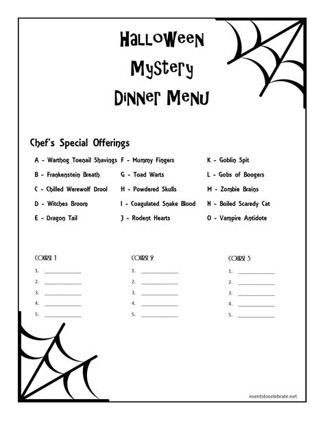 Halloween Mystery Dinner Menu Party Ideas For Real People