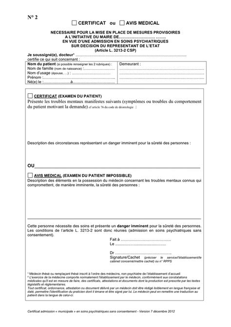 Modelé De Certificat Ou Avis Medical Doc Pdf Page 1 Sur 1