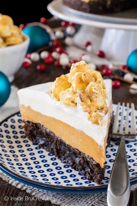 I used miniature dessert dishes for my mousse and got five servings, but that's obviously. White Chocolate Caramel Mousse Brownie Cake - layers of no ...