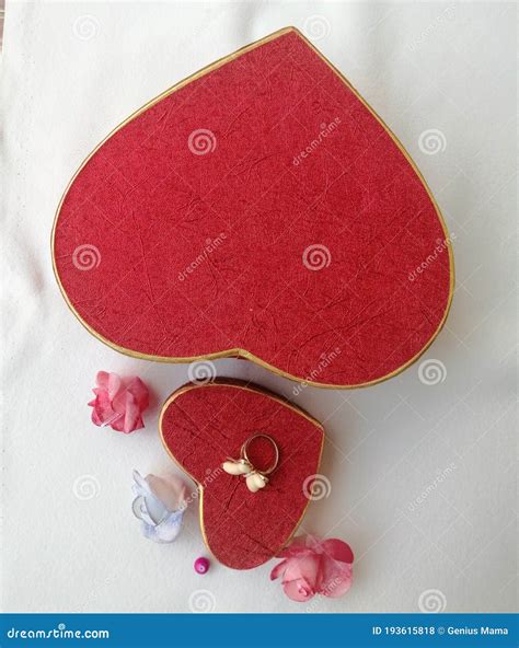 A Ring On A Heart Shaped Boxes Of Valentine S Day With White Background