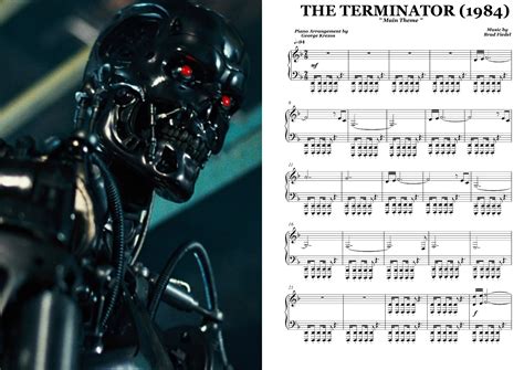 The Terminator 1984 Main Theme Piano Sheet Music Soundtracks