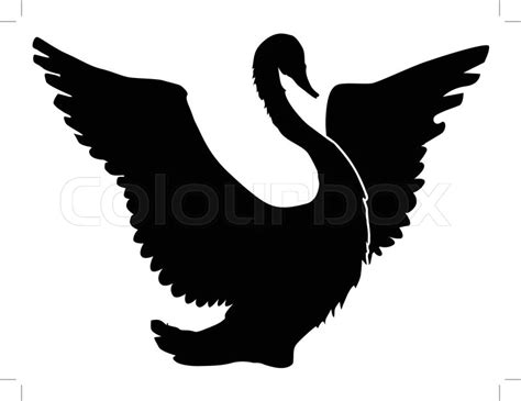 Silhouette Of Swan Stock Vector Colourbox