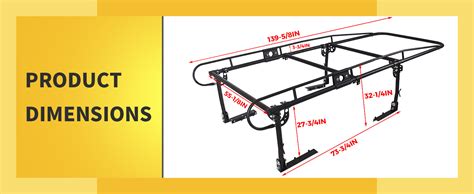 Ecotric 6pcs 1000 Lbs Adjustable Truck Bed Rack Contractor