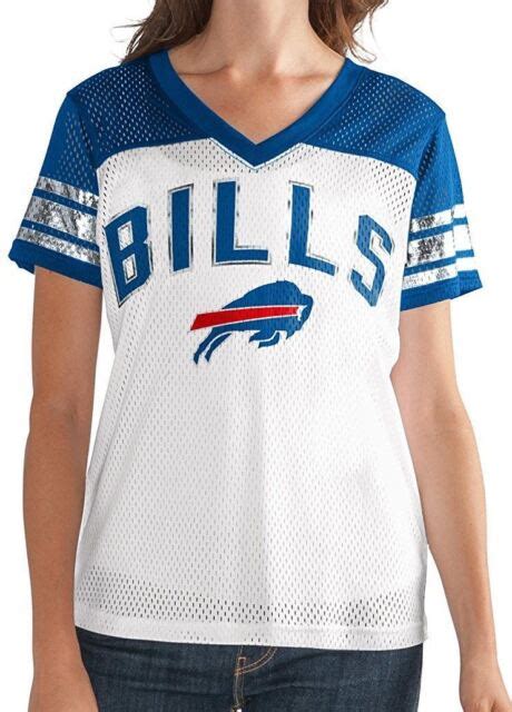 Buffalo Bills Women S T Shirt Mesh Jersey Nfl All American V Neck G Iii White Ebay