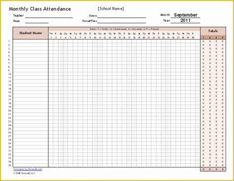 Free Employee Attendance Sheet Template Excel Of 9 Monthly Attendance