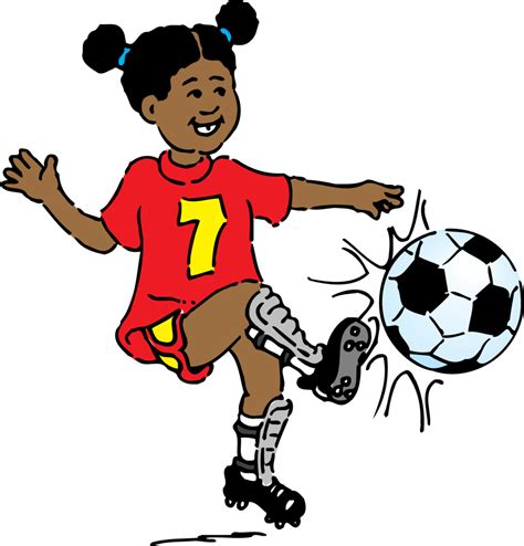 Public Domain Clip Art Image Illustration Of A Girl Kicking A Soccer