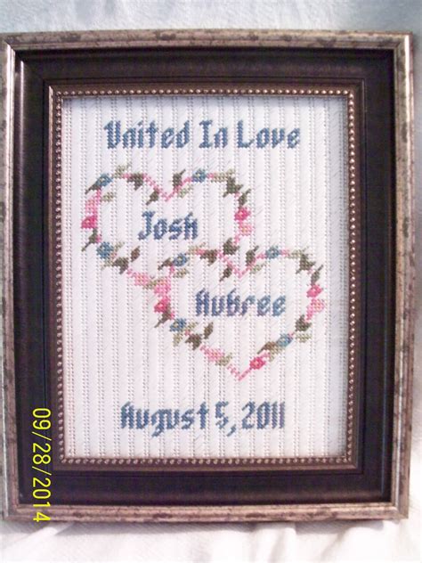 A plastic canvas wedding sampler I made for friends. Plastic Canvas
