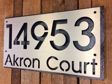 Custom Made Custom Stainless Steel House Number Plaque 2 Line Size