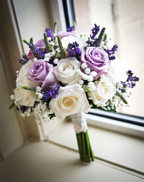 Lilac Cream Rose Colours Rose Bridal Bouquet Purple Wedding