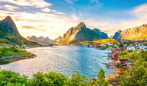 Reine Is A Fishing Port Located South West Of The Town Of Moskenes In