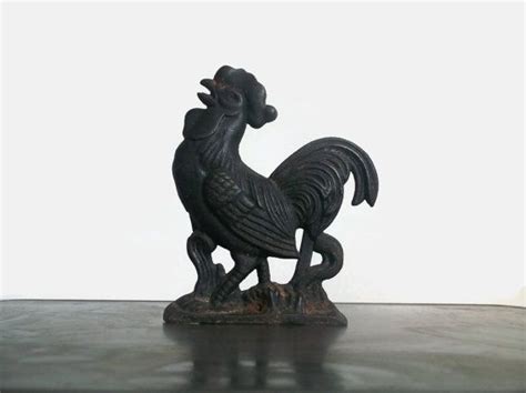 1 piece with bubble bag wrapped per brown box. Cast Iron Rooster Napkin Holder, Vintage, Made in Taiwan ...
