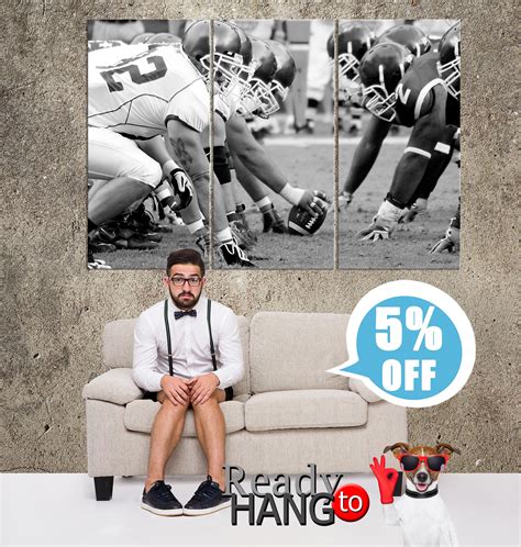 Large Football Poster Contemporary Black And White Print Photo Etsy