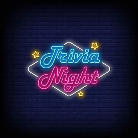 Premium Vector Trivia Night Neon Signs Style Text Vector