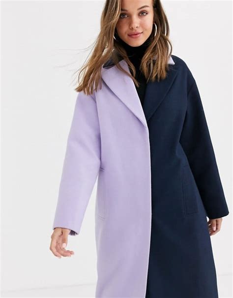 Asos Design Colour Block Coat How To Wear The 2 Toned Trend