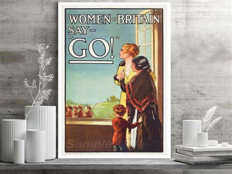 Vintage Women Of Britain Say Go War Poster Print Etsy