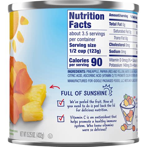 Canned Tropical Fruit 1525oz Dole Sunshine