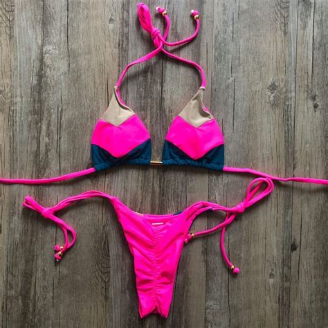 Sexy Halter Swimsuit Women Thong Micro Bikini Push Up 2023 Brazilian Bikini Bodysuits