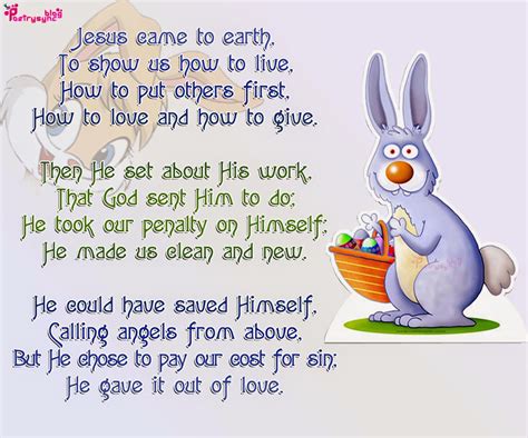 Spread the joy of easter with these easter message ideas, tips and advice from hallmark writers. easter poems for children - Bing images | Easter songs for ...