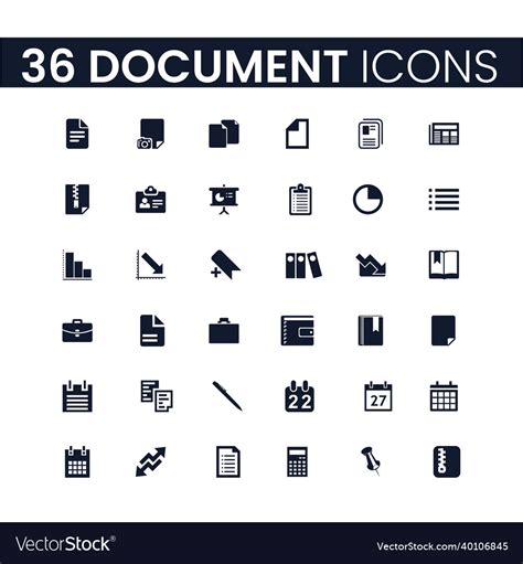 36 Document Icons Set Royalty Free Vector Image