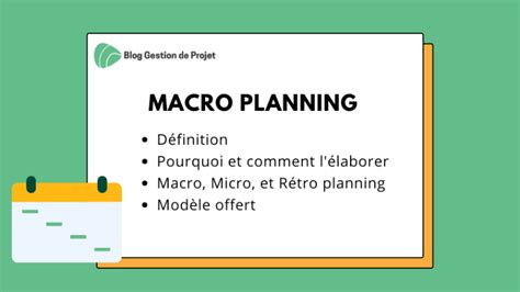 Macro Planning Définition Exemples Et Modèle Excel