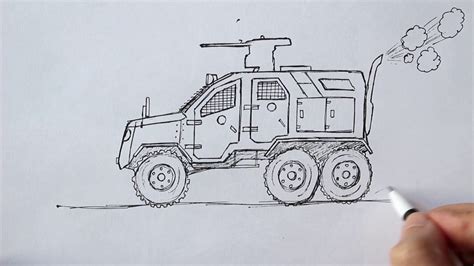 How To Draw Military Vehicles Step By Step Youtube
