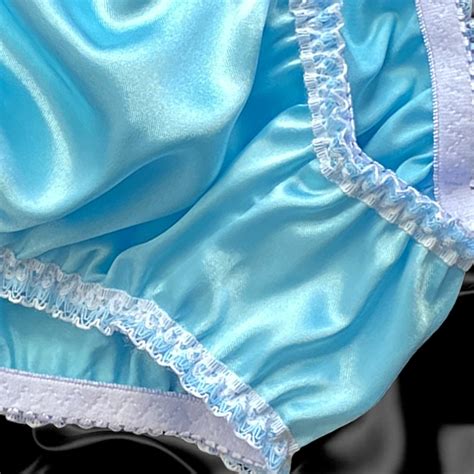 aqua blue satin tanga frilly sissy bikini knicker underwear panties size 10 20 ebay