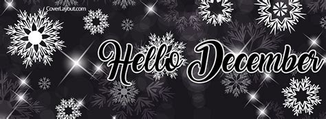 Hello December Snowflakes Facebook Cover Hello