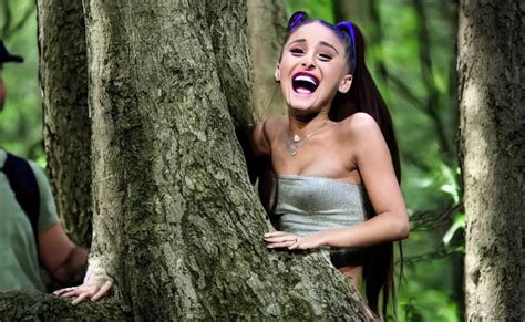 Ariana Grande Maniacally Laughing In A Dark Forest Stable Diffusion