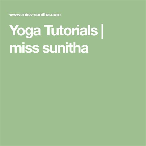 Yoga Tutorials Miss Sunitha Types Of Yoga Yoga Poses Yoga