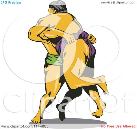 Clipart Of A Sumo Wrestling Match 1 Royalty Free Vector Illustration By Patrimonio 1144885