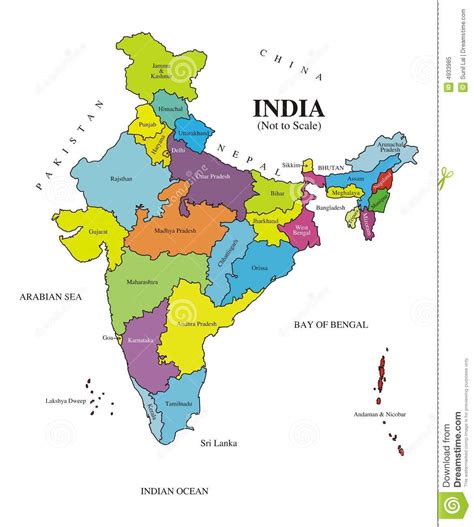 Suchen sie nach indiens kartenvektor. Karte Indien beschriftet Authentisch Stock Abbildung ...