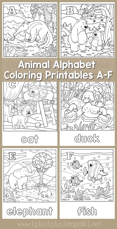 Perhaps you could frame the finished picture for display in. Animal Alphabet Coloring Printables A-F | Alphabet ...