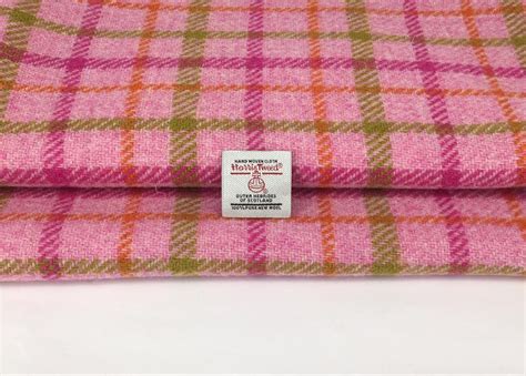 Fabric Craft Supplies And Tools Harris Tweed Fabric Burgundy Pink Blue