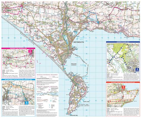 Purbeck Map Including 4 Circular Walks The Little Map Company