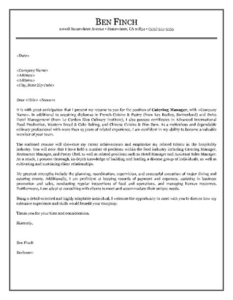 Choose the appropriate cover letter format. Hospitality Cover Letter