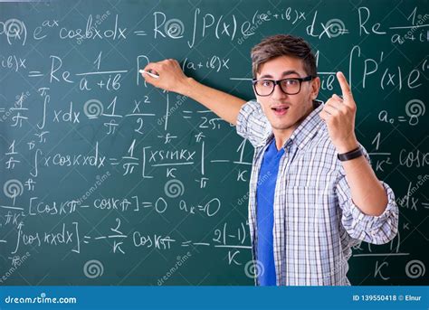 The Young Male Student Studying Math At School Stock Photo Image Of