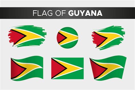 Premium Vector National Flag Of Guyana In Brush Stroke Wavy Circle