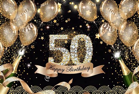 Golden 50th Birthday Year Anniversary Celebration Party Etsy