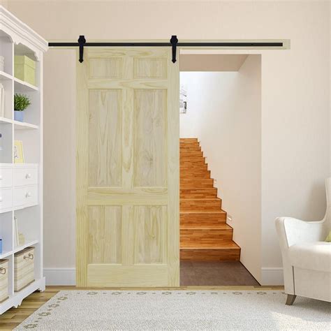 Steves & Sons 36 in. x 96 in. 6-Panel Unfinished Pine Barn ...