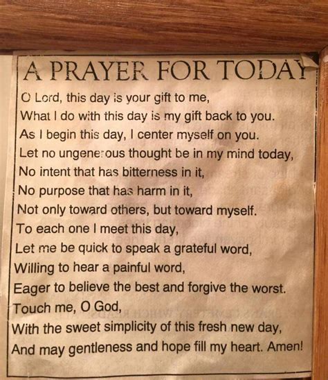 A Prayer For Today Prayer For Today