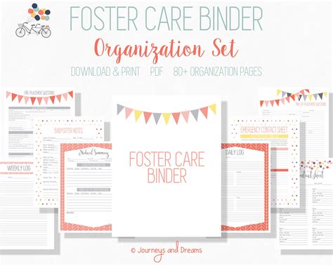 Foster Care Organization Binder 80 Pages 85x11
